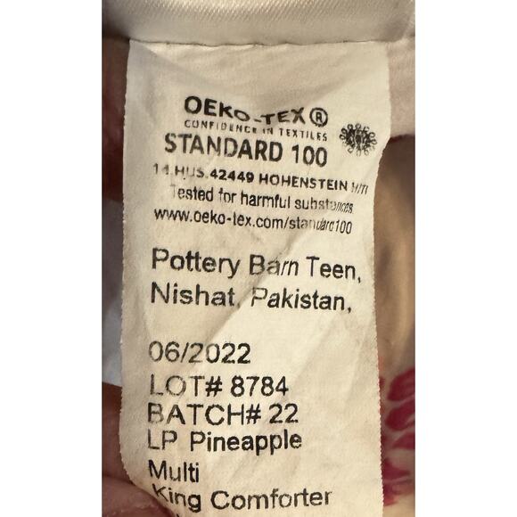 Lilly Pulitzer Pottery Barn Pineapple Party King Size Quilt 1 Sham Set - Picture 6 of 9